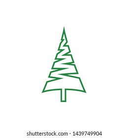 Pine tree clip art graphic design template vector isolated