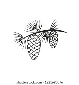 A pine tree with cone, strobile, pinecone icons