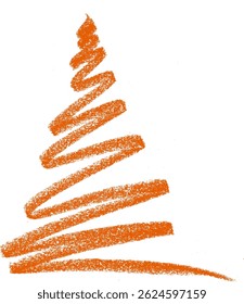 Pine Tree Crayon Chalk Drawing Vector 