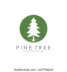 Pine tree creative abstract logo. Logo for badge, business, christmas, brand and product symbol.