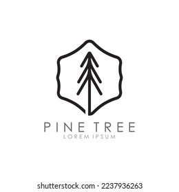 Pine tree creative abstract logo. Logo for badge, business, christmas, brand and product symbol.