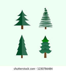 pine tree for decoration flat icon. vector illustration.