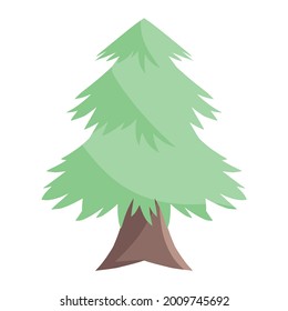 pino con decoración en la ilustración de color de invierno