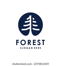 Pine tree design element vector icon with creative concept