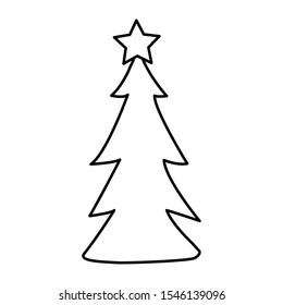 Pine tree design, Merry christmas season decoration card invitation celebration and holiday theme Vector illustration