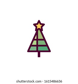 Pine tree design, Merry chritmas winter season decoration card invitation celebration and holiday theme Vector illustration