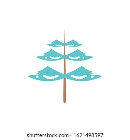 Pine tree design, Merry chritmas winter season decoration card invitation celebration and holiday theme Vector illustration