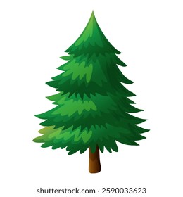 Pine Tree in different shapes illustration. Pine Tree Isolated on White background.