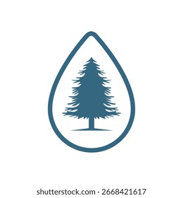 pinheiro gota aquaabstrato logotipo estilo moderno 