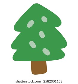 Pine tree flat doodle, illustration, simple, minimalist, hand-drawn, playful, clean, cute, aesthetic and friendly