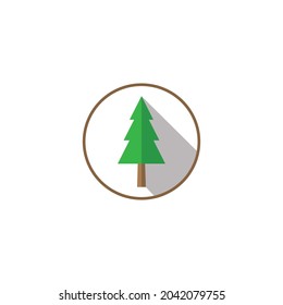 Pine Tree Flat Icon, nature, vector graphics, on a white background, eps 10. Vector Illustration Design