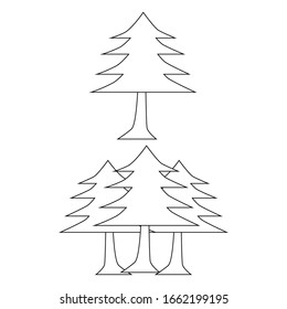 pine tree flat vector design use for clipart and many design