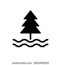 Pine Tree Flood Water Rising Nature Disaster Environment