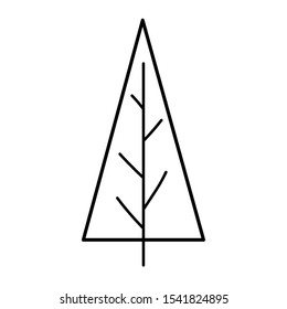 pine tree foliage botanical cartoon icon vector illustration line style