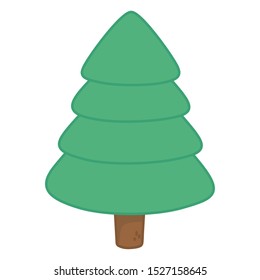 pine tree foliage botanical icon on white background vector illustration