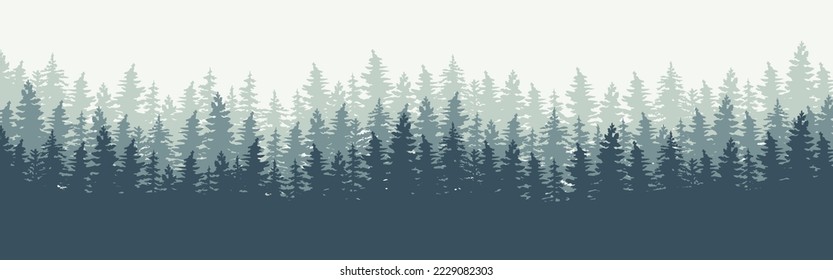 Pine Tree Forest Background. Spruce tree silhouette. Spruce tree Forest Background.