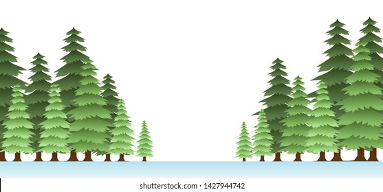 Pine tree forest graphic vector