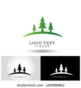 Pine Tree & Forest Logo. Symbol & Icon Vector Template.