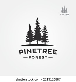 pine tree forest logo vector illustrated image