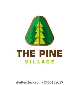 Pine tree forest nature icon logo illustration