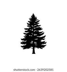 Pine tree forest silhouette isolated icon design