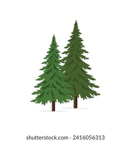 Pine Tree, Pine Forest Vector Illustration
