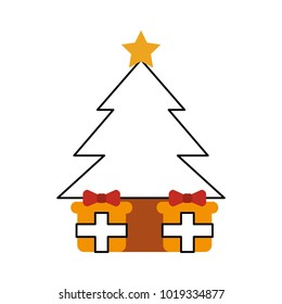pine tree with gifts