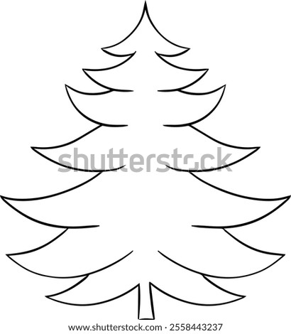 pine tree graphic line art vector white background eps file
