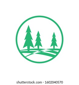 pine tree green nature logo