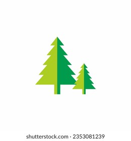 Pine tree green nature logo vector image