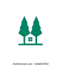 pine tree home logo design idea