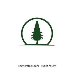 pine tree hotel resort woods park vector logo design template