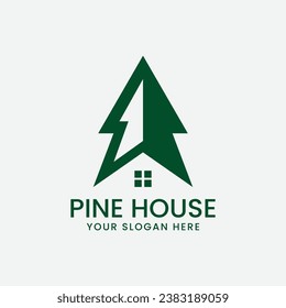 diseño de icono del logotipo de la casa del pinar