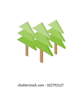 Pine tree icon, 3D style, vector illustration