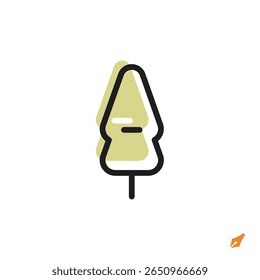 pine tree icon is designed in a visually appealing and easily recognizable style. It’s suitable for various visual needs such as apps, presentations, digital media, or other graphic design projects.