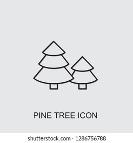 pine tree icon . Editable line pine tree icon from agriculture. Trendy pine tree icon for web and mobile.