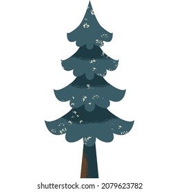 Icono de árbol de pino filo bosque vectorial evergreen