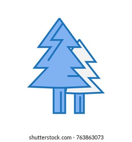 Pine tree icon flat color