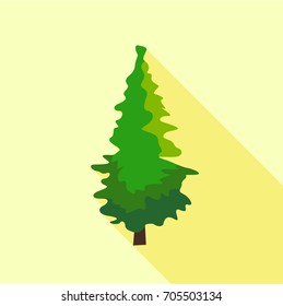 Pine tree icon. Flat illustration of pine tree vector icon for web