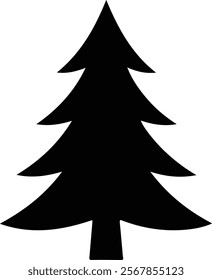 Pine tree icon isolated on white background. Christmas tree vector illustration.