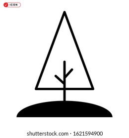 pine tree icon isolated sign symbol vector illustration - high quality black style vector icons
