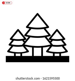 pine tree icon isolated sign symbol vector illustration - high quality black style vector icons
