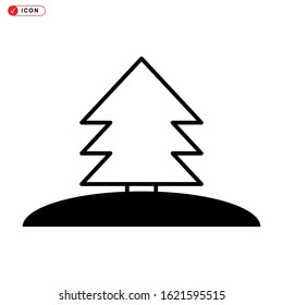 pine tree icon isolated sign symbol vector illustration - high quality black style vector icons
