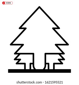 pine tree icon isolated sign symbol vector illustration - high quality black style vector icons
