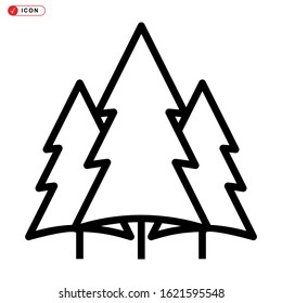 pine tree icon isolated sign symbol vector illustration - high quality black style vector icons
