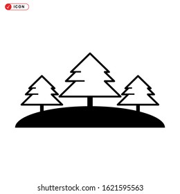pine tree icon isolated sign symbol vector illustration - high quality black style vector icons

