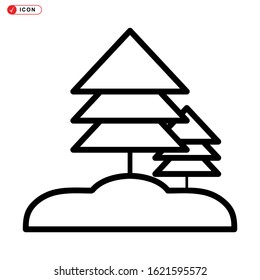 pine tree icon isolated sign symbol vector illustration - high quality black style vector icons
