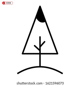 pine tree icon isolated sign symbol vector illustration - high quality black style vector icons
