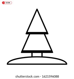 pine tree icon isolated sign symbol vector illustration - high quality black style vector icons
