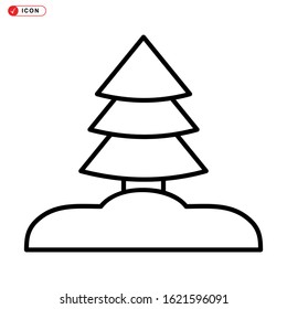 pine tree icon isolated sign symbol vector illustration - high quality black style vector icons
